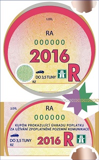 Dálniční známky pro rok 2016 v nové podobě