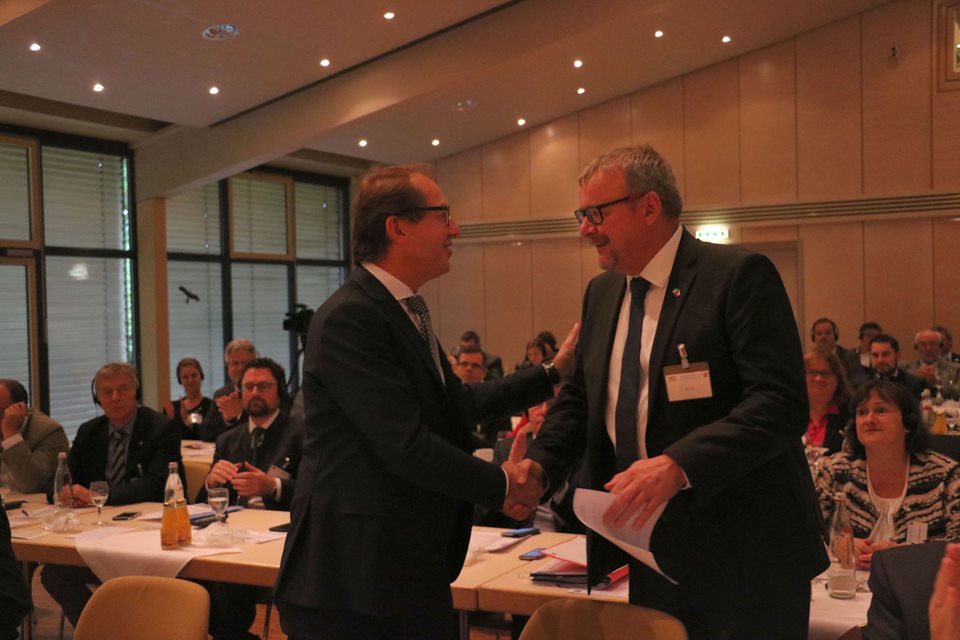 Spolkový ministr dopravy Alexander Dobrindt  a český ministr Dan Ťok
